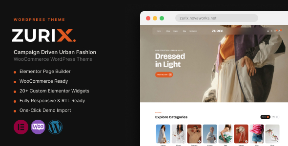 ZURIX 1.0.1 – Campaign Driven Urban Fashion WooCommerce Theme