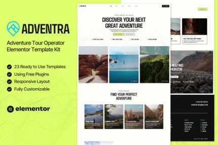 Adventra - Adventure Tour Operator Elementor Template Kit