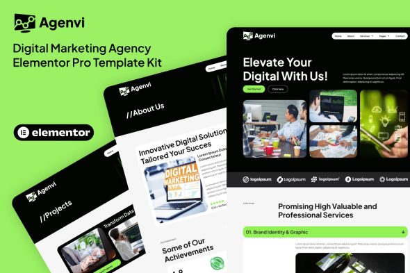 Agenvi  – Digital Marketing Agency Elementor Pro Template Kit