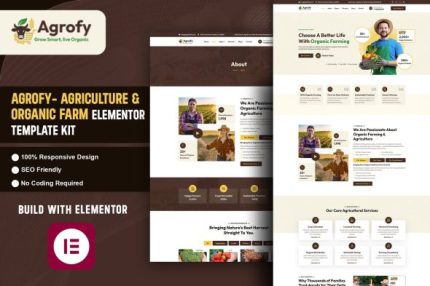 Agrofy - Agriculture & Organic Farm Elementor Template Kit