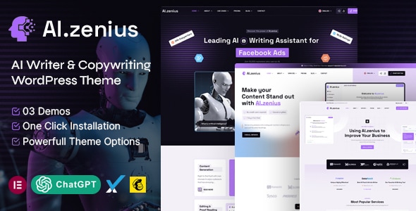 Ai Zenius 1.0 – AI Writer & Copywriting WordPress Theme