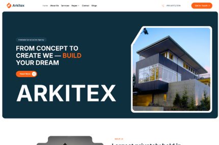 Arkitex - Architecture & Interior Elementor Template Kit