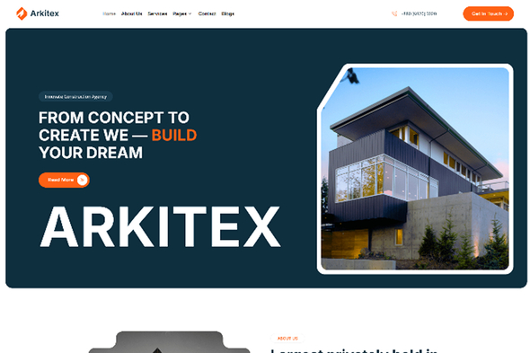 Arkitex  – Architecture & Interior Elementor Template Kit