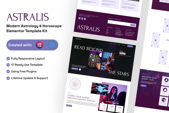 Astralis  – Modern Astrology & Horoscope Elementor Template Kit