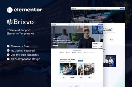 Brixvo - IT Service & Support Elementor Template Kit