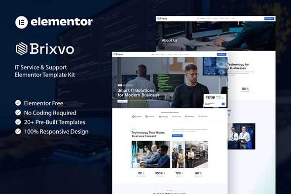 Brixvo  – IT Service & Support Elementor Template Kit