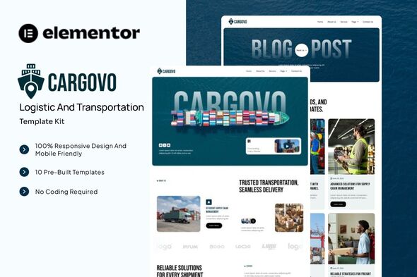 Cargovo  – Logistic and Transportation Elementor Template Kit
