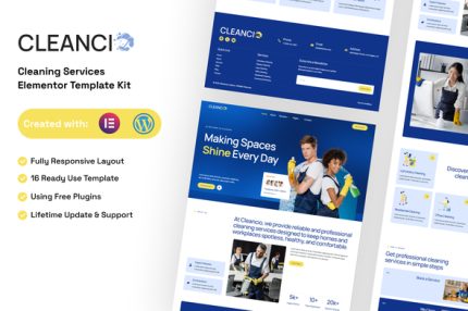 Cleancio - Cleaning Services Elementor Template Kit