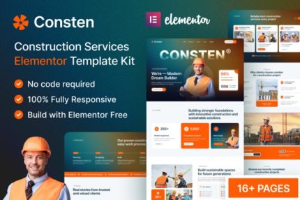 Consten - Construction Services Elementor Template Kit