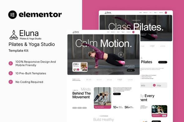 Eluna  – Pilates & Yoga Studio Elementor Template Kit