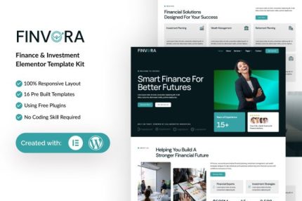 Finvora - Finance & Investment Elementor Template Kit