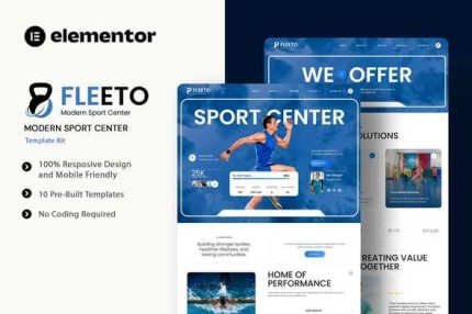 Fleeto - Modern Sport Center Elementor Template Kit