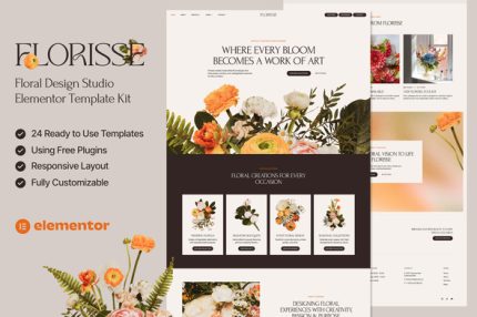 Florisse - Floral Design Studio Elementor Template Kit