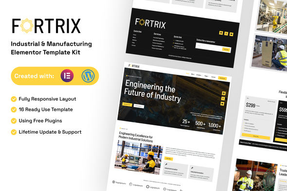 Fortrix  – Industrial & Manufacturing Elementor Template Kit