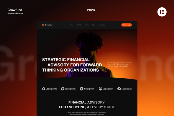Growfund  – Financial Advisory Website Elementor Template Kits