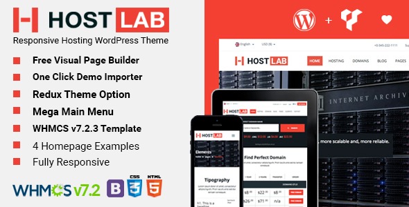 HostLab 1.0.0 – Hosting Service And WHMCS WordPress Theme