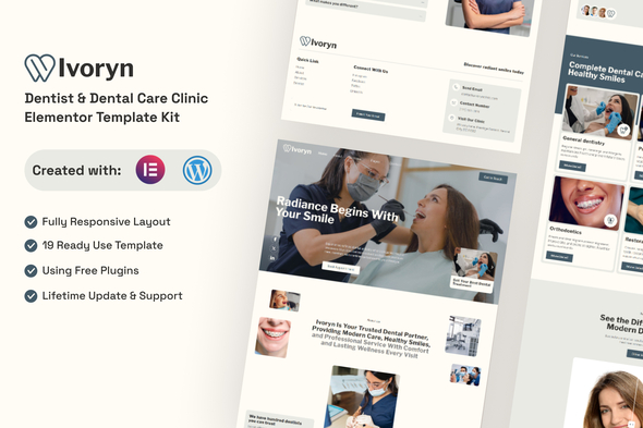 Ivoryn  – Dentist & Dental Care Clinic Elementor Template Kit
