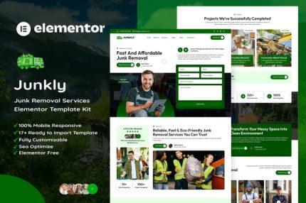 Junkly - Junk Removal Services Elementor Template Kit