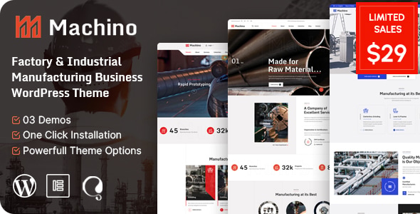 Machino 1.2 – Factory & Industrial WordPress Theme