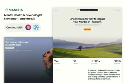 Mansha - Mental Health & Psychology Elementor Template Kit