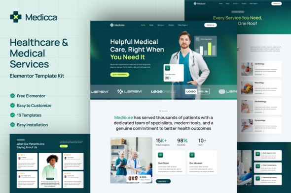 Medicca  – Healthcare & Medical Services Elementor Template Kit