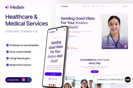 Medixin - Healthcare & Medical Services Elementor Template Kit