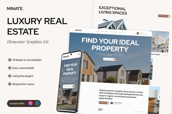 Minate  – Luxury Real Estate Elementor Template Kit