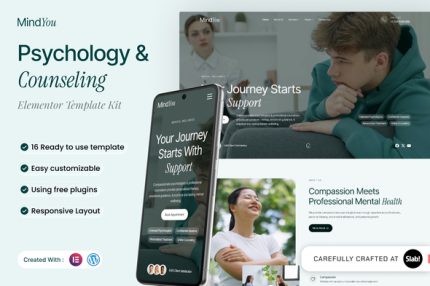 Mindyou - Psychology & Counseling Elementor Template Kit