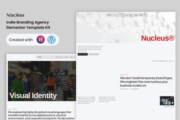 Nucleus  – Indie Branding Agency Elementor Template Kit