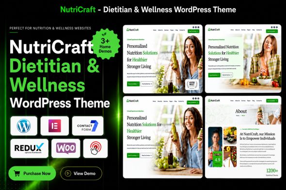 NutriCraft 1.0.0 – Dietitian & Wellness WordPress Theme