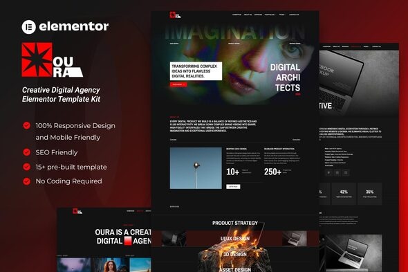 Oura  – Creative Digital Agency Elementor Template Kit