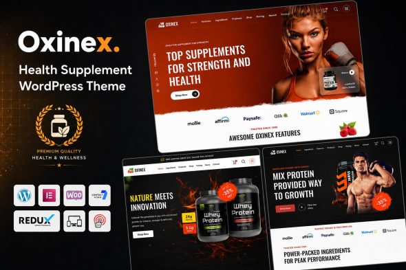 Oxinex 1.0.0 – Health Supplement WordPress Theme