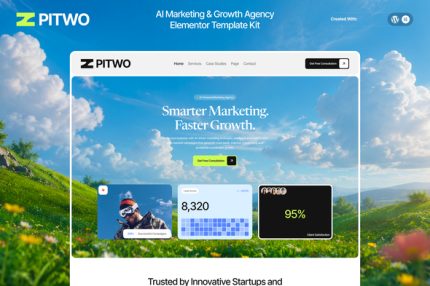 Pitwo - AI Marketing & Growth Agency Elementor Template Kit