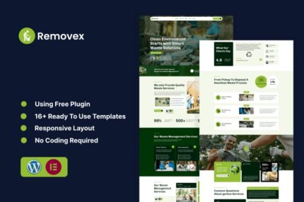 Removex - Junk Removal & Waste Management Elementor Template Kit
