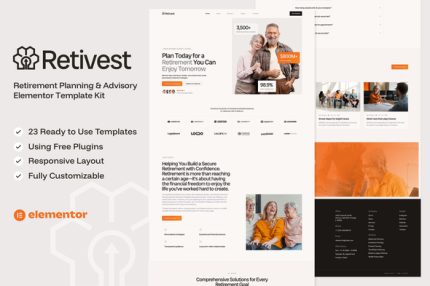Retivest - Retirement Planning & Advisory Elementor Template Kit