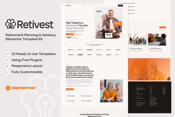 Retivest  – Retirement Planning & Advisory Elementor Template Kit