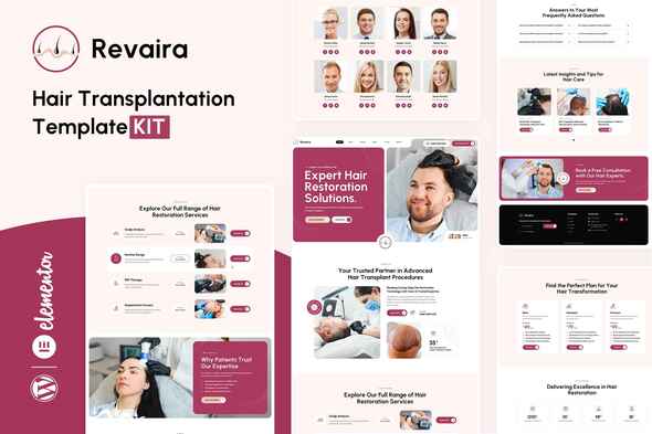 Revaira  – Hair Transplantation Elementor Template Kit