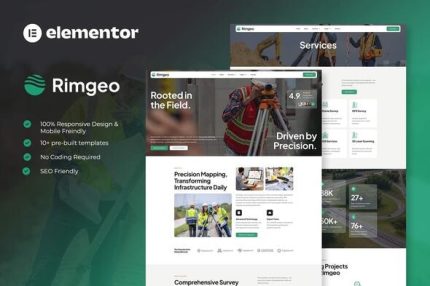 Rimgeo - Land Surveying & Digital Mapping Elementor Pro Template Kit