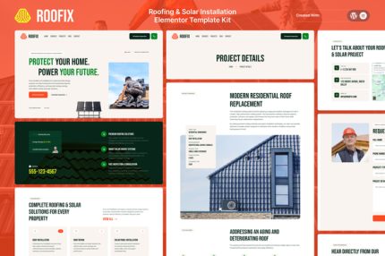 Roofix - Roofing & Solar Installation Elementor Template Kit