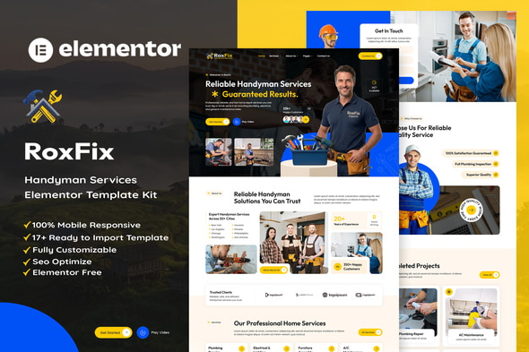 RoxFix  – Handyman Services Elementor Template Kit