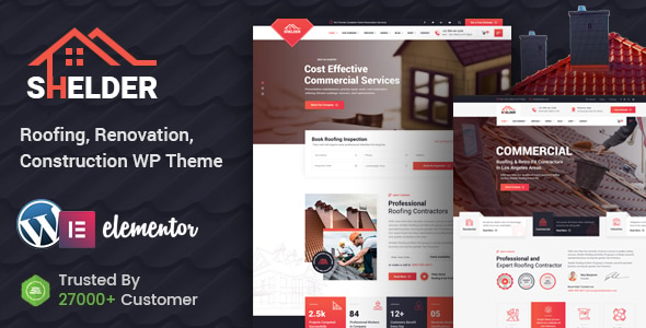 Shelder 2.6 – Roofing Services WordPress Theme + RTL