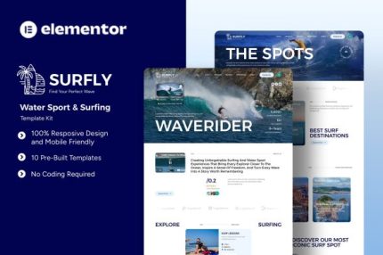 Surfly - Water Sport & Surfing Elementor Template Kit