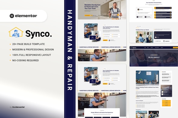 Synco  – Handyman & Repair Elementor Template Kit