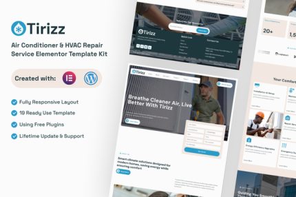 Tirizz - Air Conditioner & HVAC Repair Service Elementor Template Kit