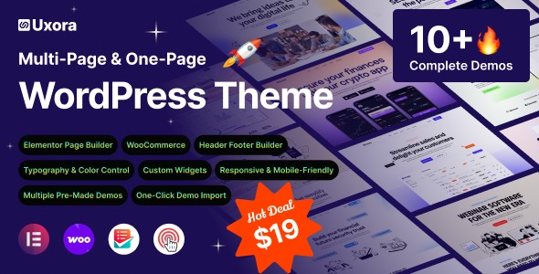 Uxora 1.0.1 – Software, SaaS & Startup WordPress Theme
