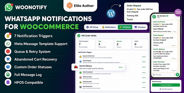 WooNotify 1.0.1 – WooCommerce WhatsApp Notifications & AI Agent