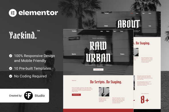 Yackind  – Street Photography Portfolio Elementor Template Kit