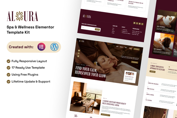Aloura  – Spa & Wellness Elementor Template Kit