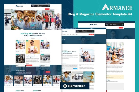 Armanee  – Blog And Magazine Elementor Template Kit