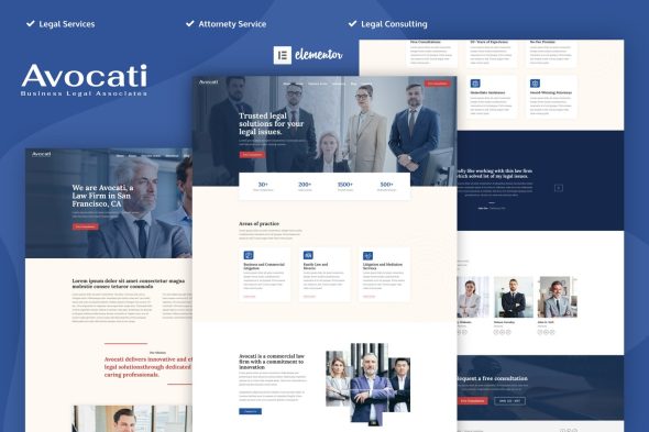 Avocati  – Law Firm & Attorney Elementor Template Kit